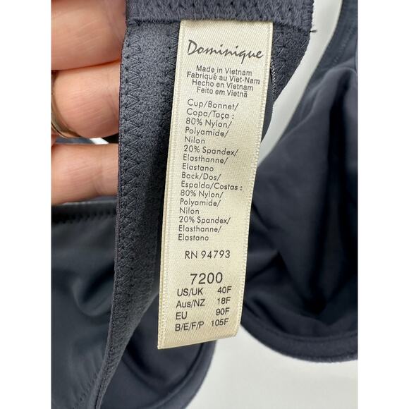 Dominique Anais Everyday Seamless Breathable Bra Women 40F Grey NWT Underwire - Picture 6 of 6